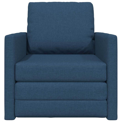 Sofá-Cama de Chão com almofada Azul 74 x 77 x 81 cm tecido