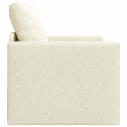 Sofá-cama de chão Creme 74 x 77 x 81 cm Couro sintético