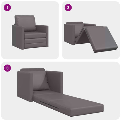 Sofá-cama de chão Cinzeto 74 x 77 x 81 cm Couro sintético