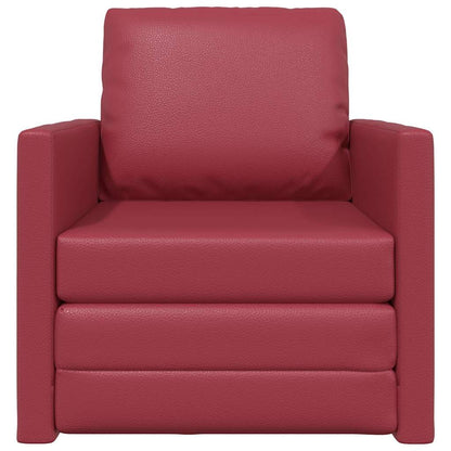 Sofá-cama de chão com almofada vermelho tinto 74 x 77 x 81 cm