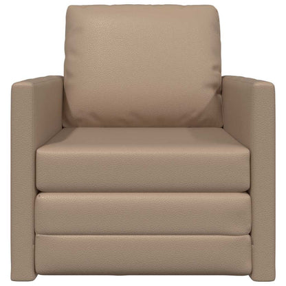 Sofá-cama de chão Cappuccino 74 x 77 x 81 cm Couro sintético