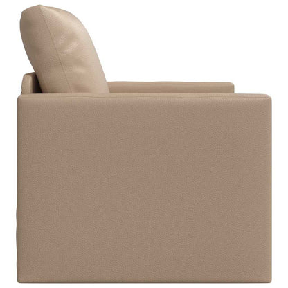 Sofá-cama de chão Cappuccino 74 x 77 x 81 cm Couro sintético