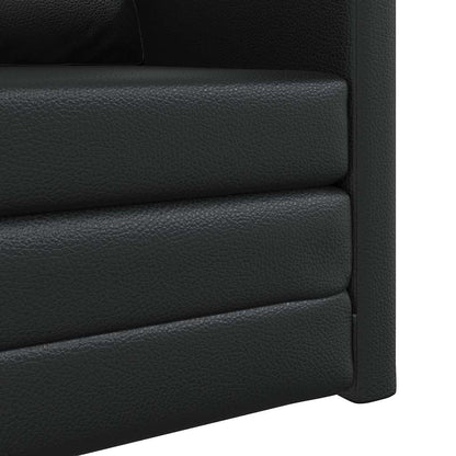Sofá-cama de chão Preto 74 x 77 x 81 cm Couro sintético
