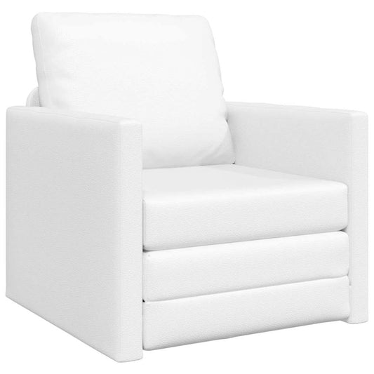 Sofá-cama de chão Branco 74 x 77 x 81 cm Couro sintético