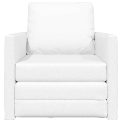 Sofá-cama de chão Branco 74 x 77 x 81 cm Couro sintético
