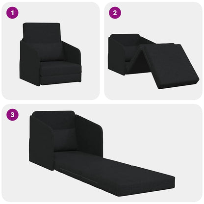 Sofá-Cama Preto 65 x 80 x 83 cm tecido