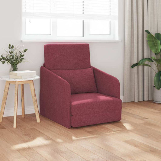 Sofá-Cama vermelho tinto 65 x 80 x 83 cm tecido