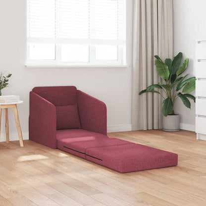 Sofá-Cama vermelho tinto 65 x 80 x 83 cm tecido