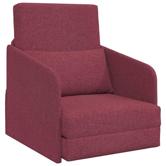Sofá-Cama vermelho tinto 65 x 80 x 83 cm tecido