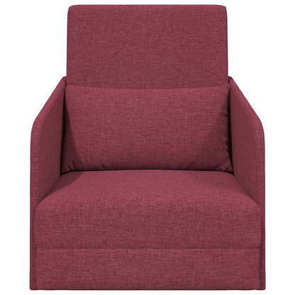 Sofá-Cama vermelho tinto 65 x 80 x 83 cm tecido