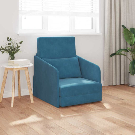Sofá-Cama Azul 65 x 80 x 83 cm Veludo