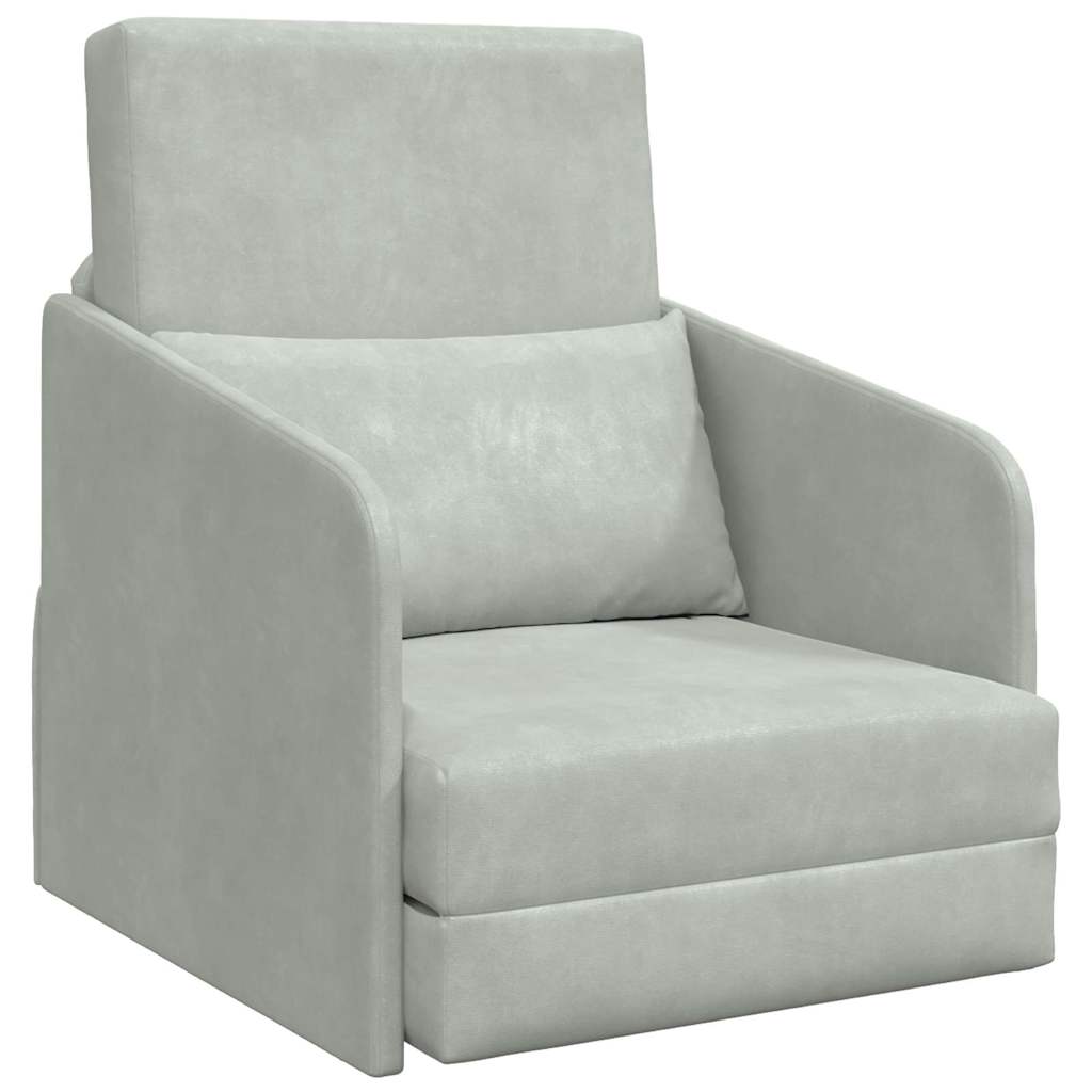 Sofá-Cama Cinzento-claro 65 x 80 x 83 cm Veludo