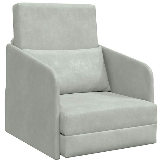 Sofá-Cama Cinzento-claro 65 x 80 x 83 cm Veludo
