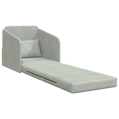 Sofá-Cama Cinzento-claro 65 x 80 x 83 cm Veludo