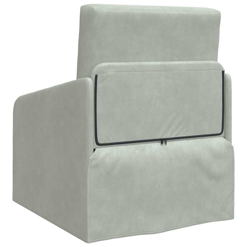 Sofá-Cama Cinzento-claro 65 x 80 x 83 cm Veludo