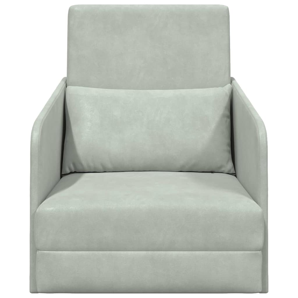 Sofá-Cama Cinzento-claro 65 x 80 x 83 cm Veludo