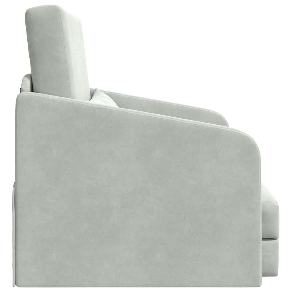 Sofá-Cama Cinzento-claro 65 x 80 x 83 cm Veludo