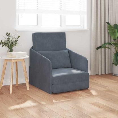 Sofá-Cama Cinza Escuro 65 x 80 x 83 cm Veludo