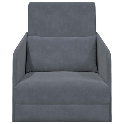 Sofá-Cama Cinza Escuro 65 x 80 x 83 cm Veludo