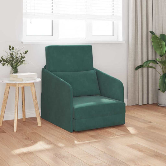 Sofá-Cama Verde Escuro 65 x 80 x 83 cm Veludo
