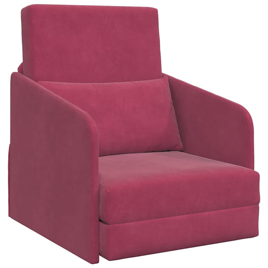 Sofá-Cama Vinho Vermelho 65 x 80 x 83 cm Veludo