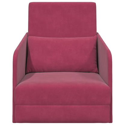 Sofá-Cama Vinho Vermelho 65 x 80 x 83 cm Veludo