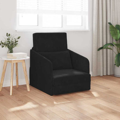 Sofá-Cama Preto 65 x 80 x 83 cm Veludo