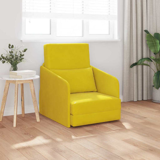 Sofá-Cama Amarelo 65 x 80 x 83 cm Veludo