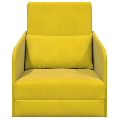 Sofá-Cama Amarelo 65 x 80 x 83 cm Veludo