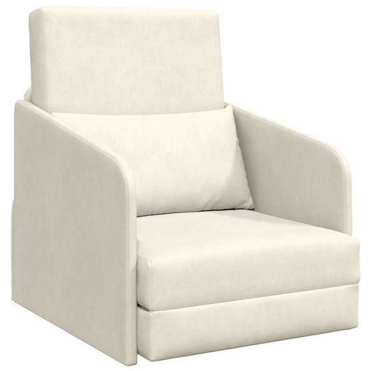 Sofá-Cama Creme 65 x 80 x 83 cm Veludo