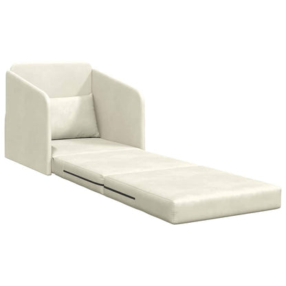 Sofá-Cama Creme 65 x 80 x 83 cm Veludo