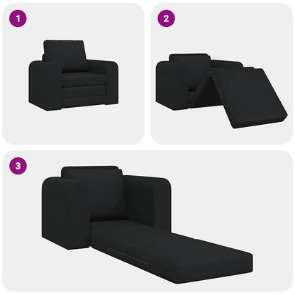 Sofá-Cama Preto 98 x 71 x 83 cm tecido