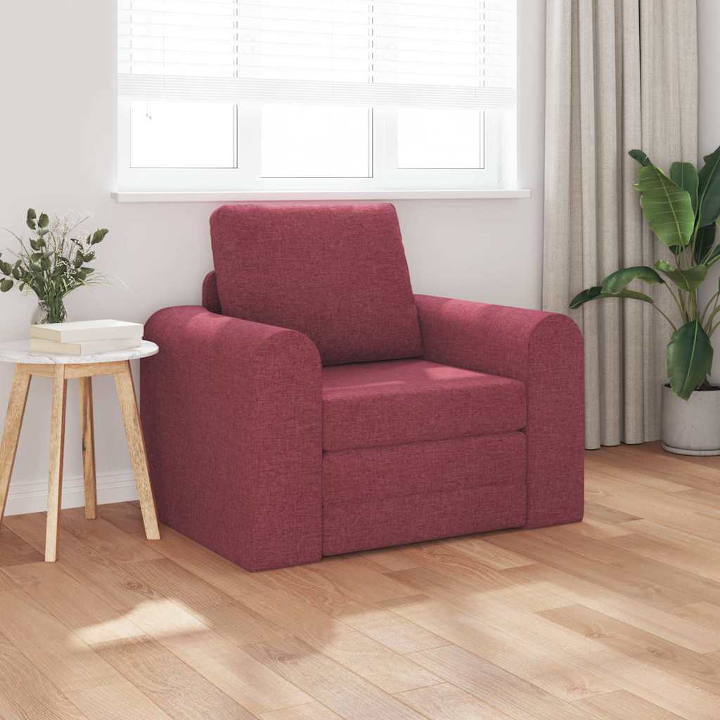 Sofá-Cama vermelho tinto 98 x 71 x 83 cm tecido
