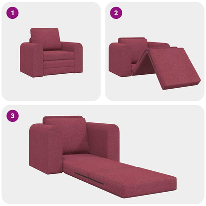 Sofá-Cama vermelho tinto 98 x 71 x 83 cm tecido