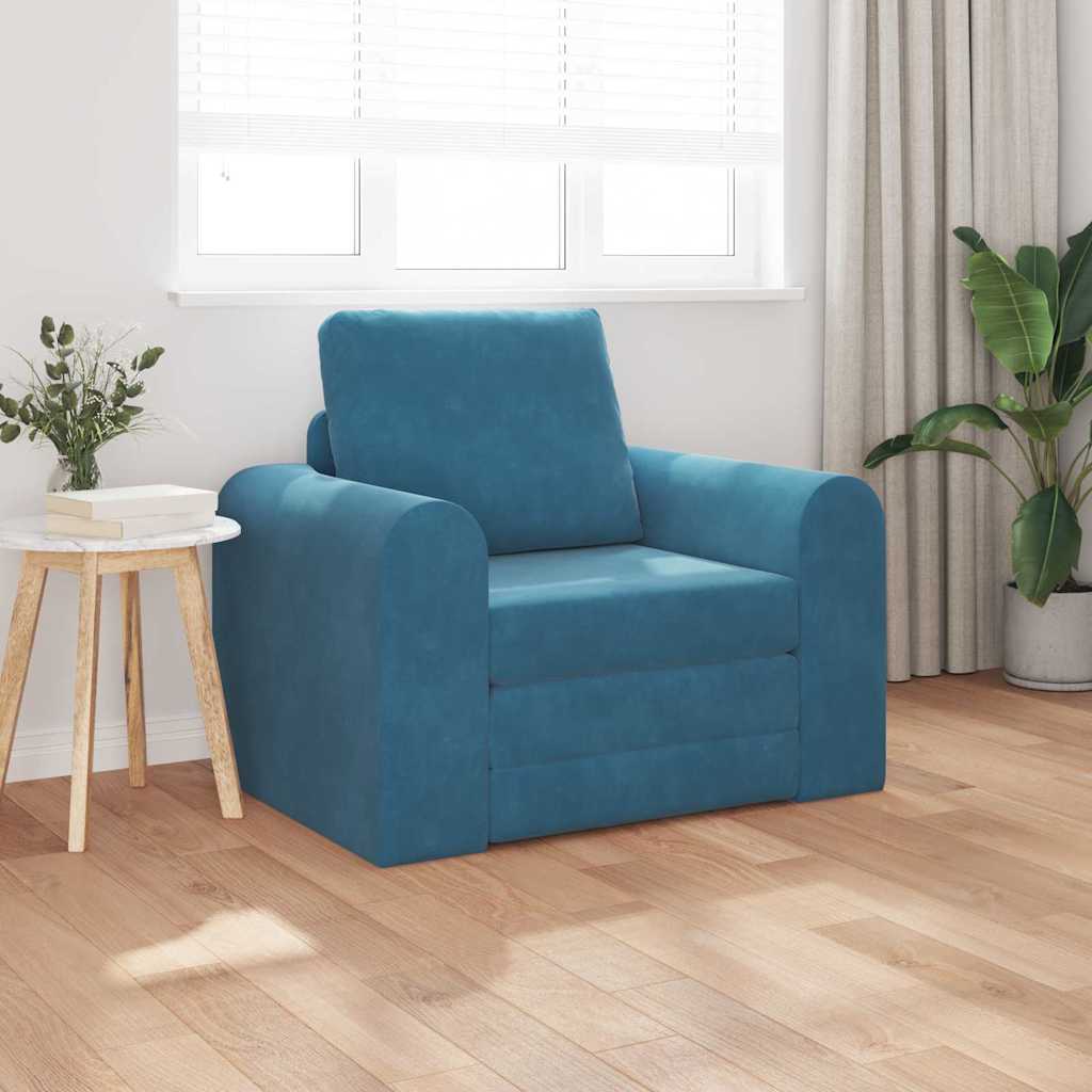 Sofá-Cama Azul 98 x 71 x 83 cm Veludo