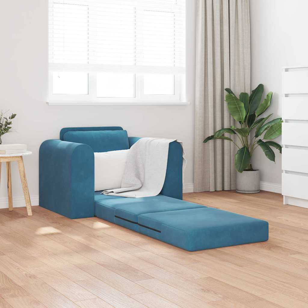 Sofá-Cama Azul 98 x 71 x 83 cm Veludo