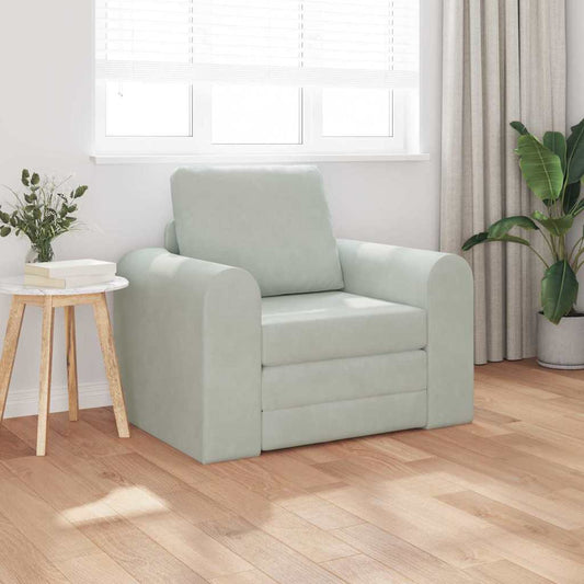 Sofá-Cama Cinzento-claro 98 x 71 x 83 cm Veludo
