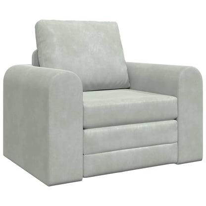 Sofá-Cama Cinzento-claro 98 x 71 x 83 cm Veludo