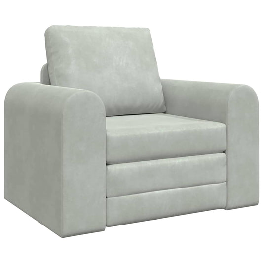 Sofá-Cama Cinzento-claro 98 x 71 x 83 cm Veludo