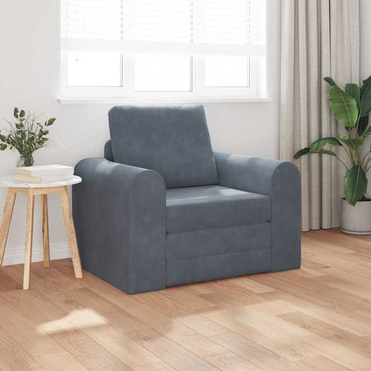 Sofá-Cama Cinzento escuro 98 x 71 x 83 cm Veludo