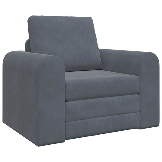 Sofá-Cama Cinzento escuro 98 x 71 x 83 cm Veludo