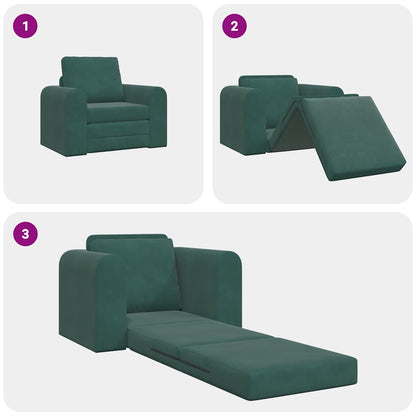 Sofá-Cama Verde-escuro 98 x 71 x 83 cm Veludo