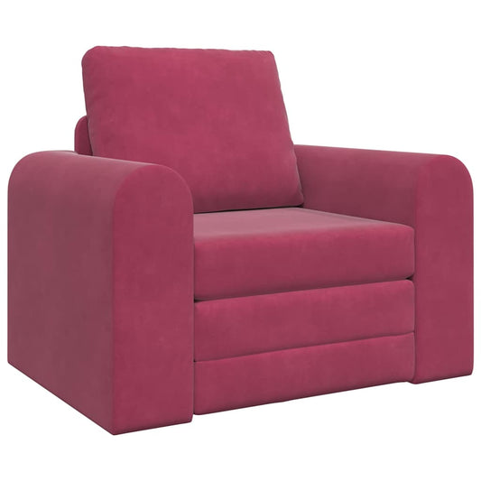 Sofá-Cama vermelho tinto 98 x 71 x 83 cm Veludo