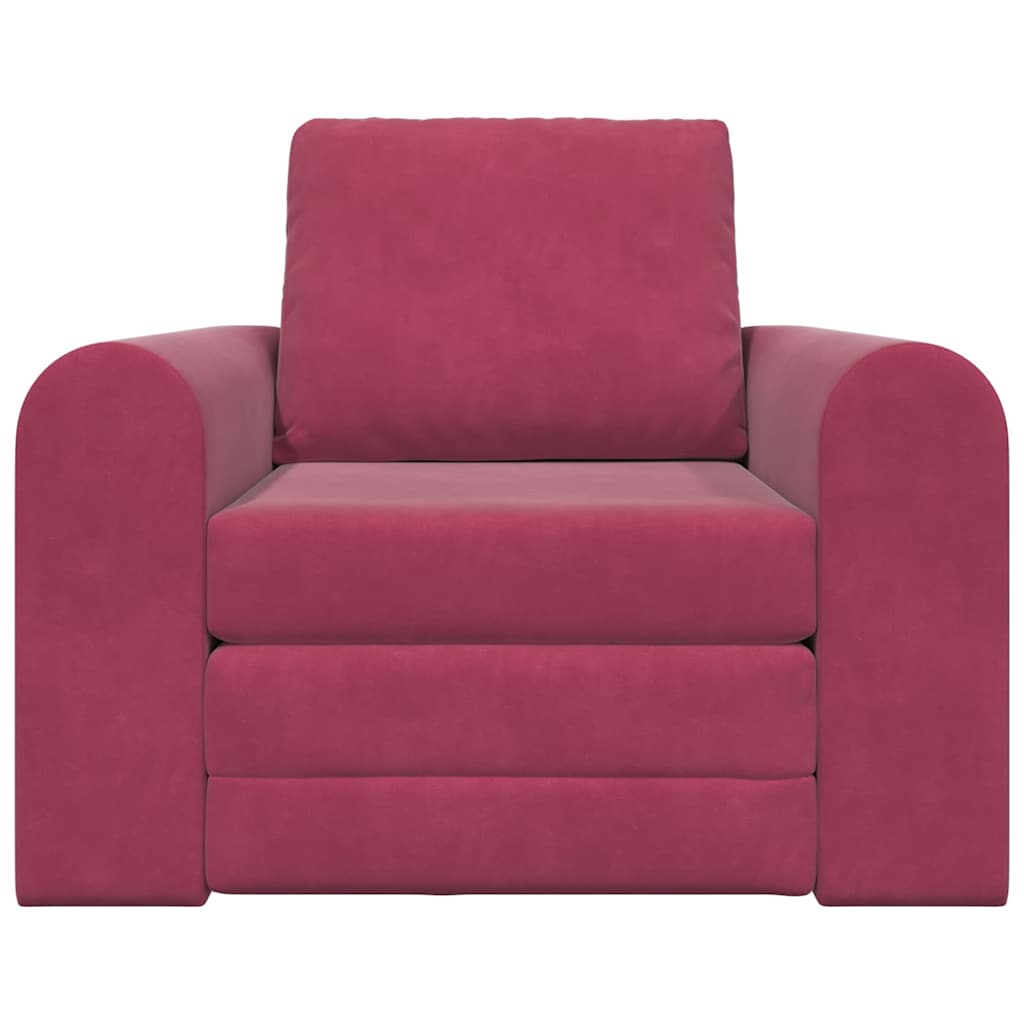 Sofá-Cama vermelho tinto 98 x 71 x 83 cm Veludo