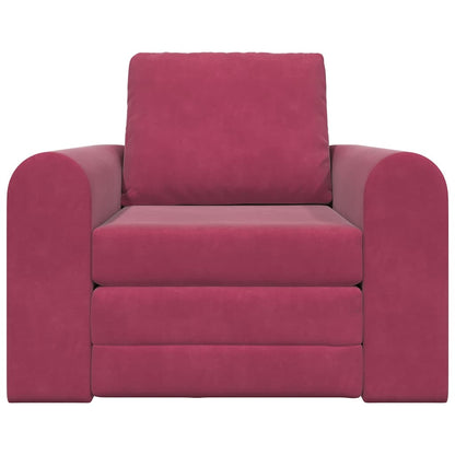 Sofá-Cama vermelho tinto 98 x 71 x 83 cm Veludo