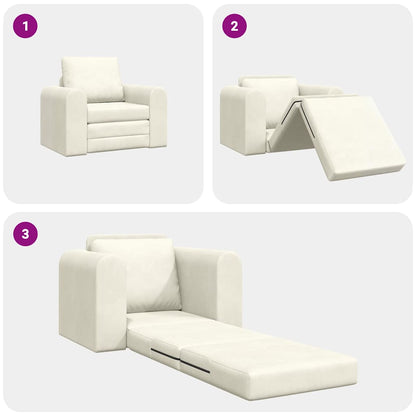 Sofá-Cama Creme 98 x 71 x 83 cm Veludo