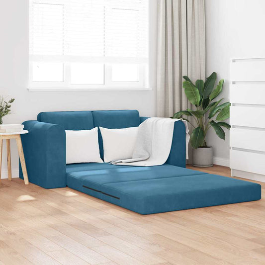 Sofá-Cama Azul 148 x 71 x 83 cm Veludo