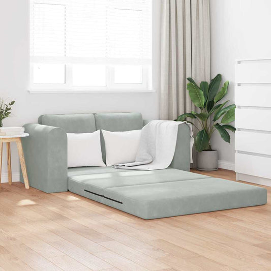 Sofá-Cama Cinzento-claro 148 x 71 x 83 cm Veludo
