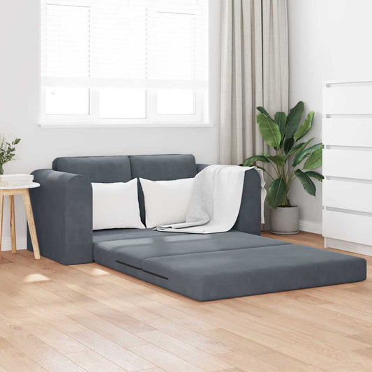 Sofá-Cama Cinzento escuro 148 x 71 x 83 cm Veludo