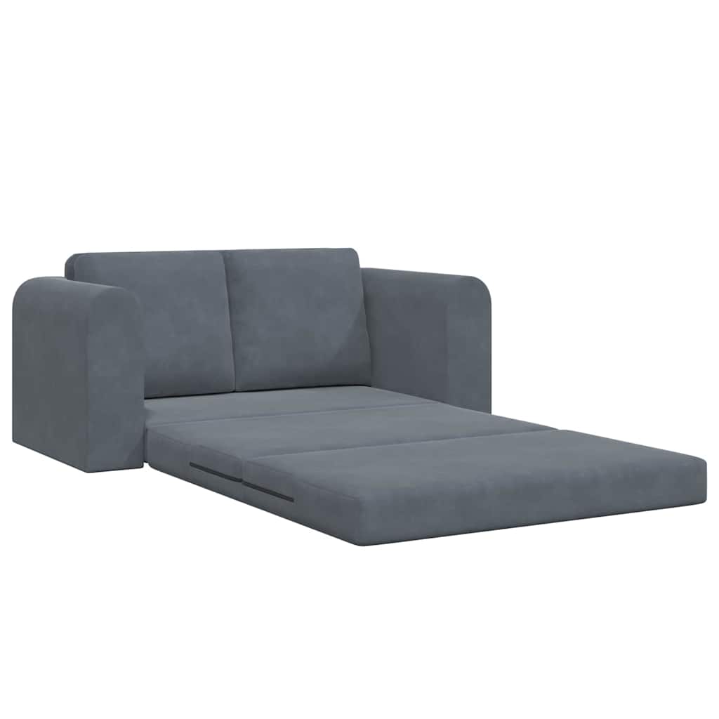 Sofá-Cama Cinzento escuro 148 x 71 x 83 cm Veludo